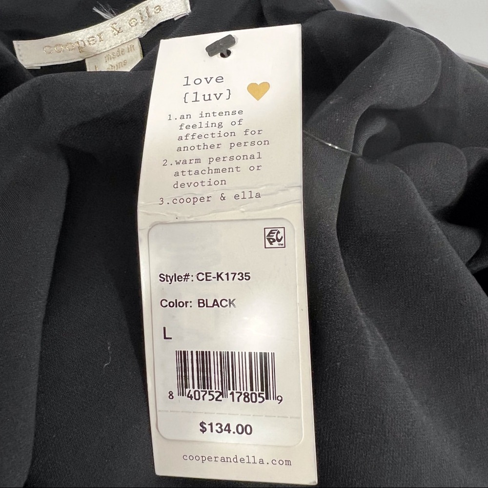 Cooper & Ella Black Cold-Shoulder Blouse Top NWT - Picture 4 of 5